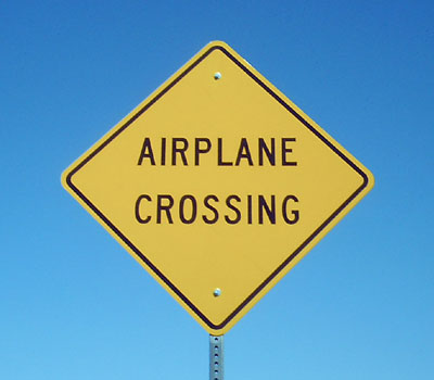 Airplane Crossing Funniest Road Sign Airplane Crossing Funniest Road Sign